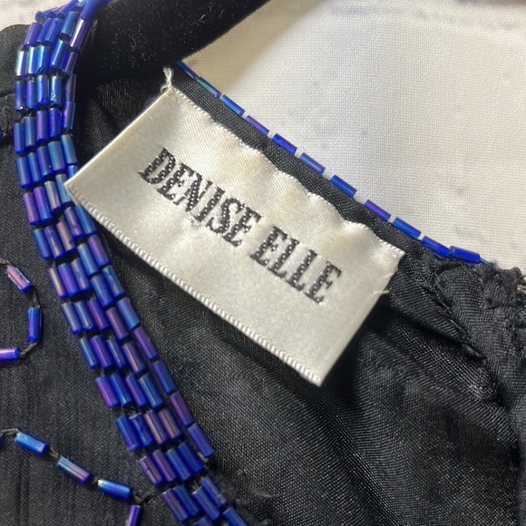 Cocktail dress. Denise Elle Size Black color with blue sequins all over dress - Picture 4 of 9